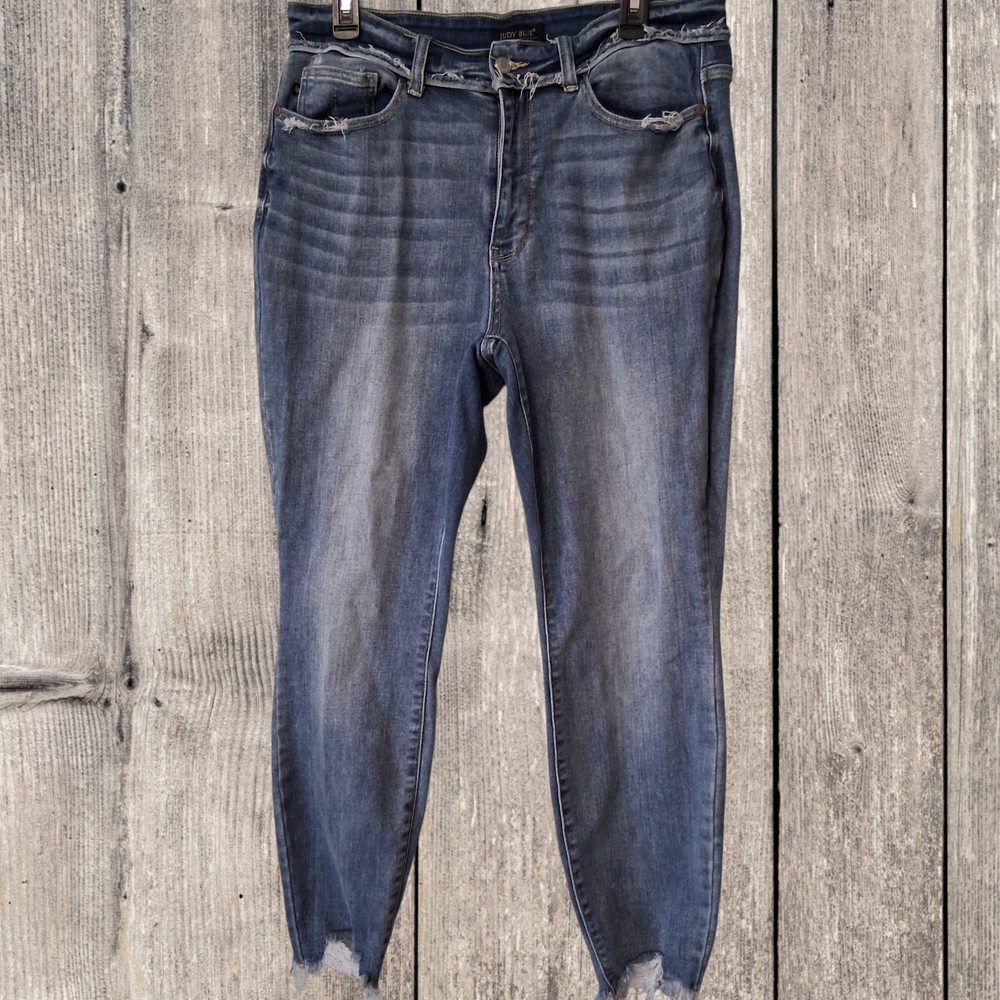 Judy Blue Mid Rise Release Waistband Detail Skinny Denim Jeans 82408 Size 16W
